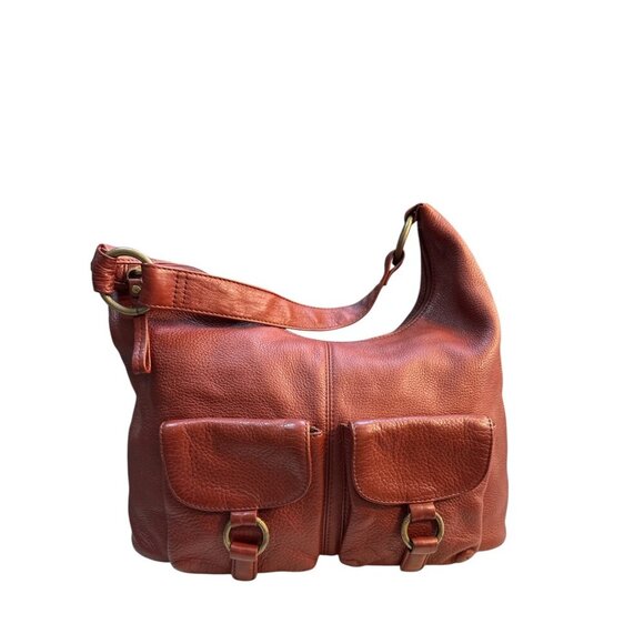 Hobo International Leather Shoulder Bag With Dual Front Pockets Adjustable Strap - Picture 2 of 11